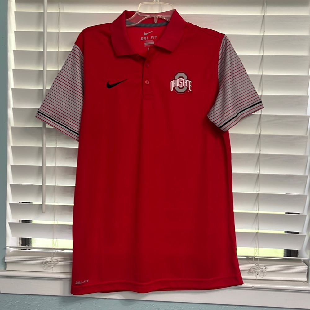 Nike Dri-Fit Scarlet Ohio State polo shirt